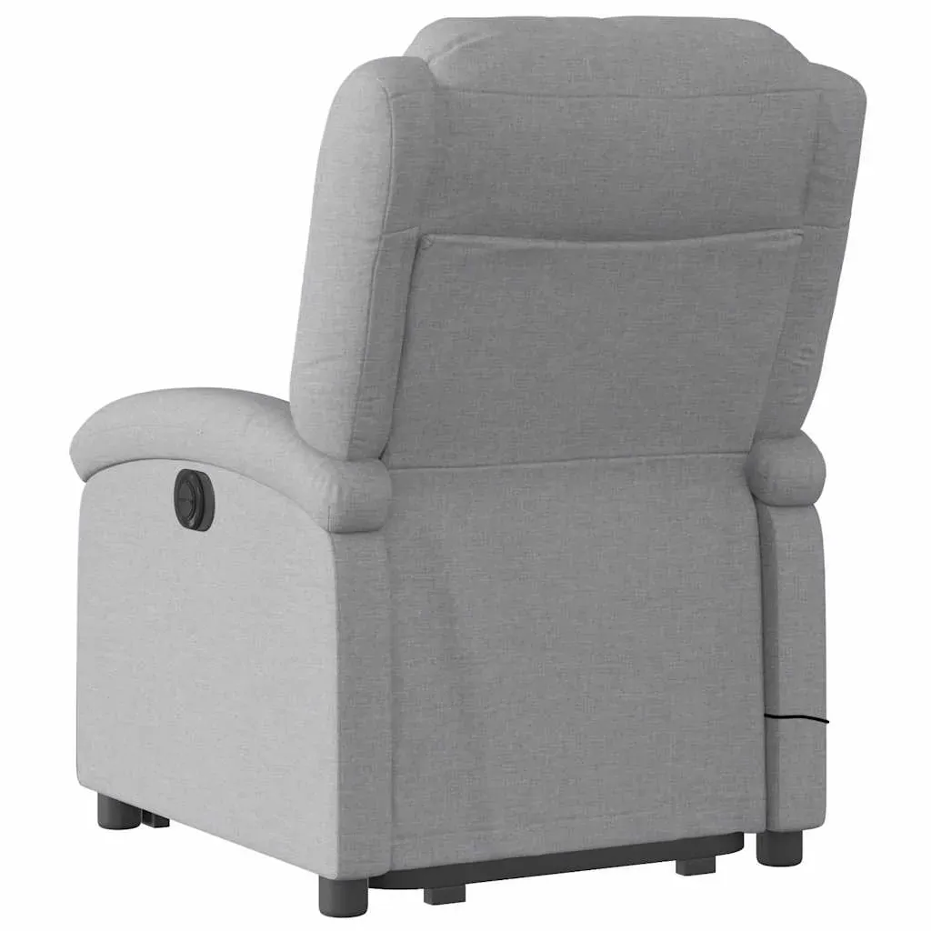 Electric Stand up Massage Recliner Chair Light Grey Fabric Price