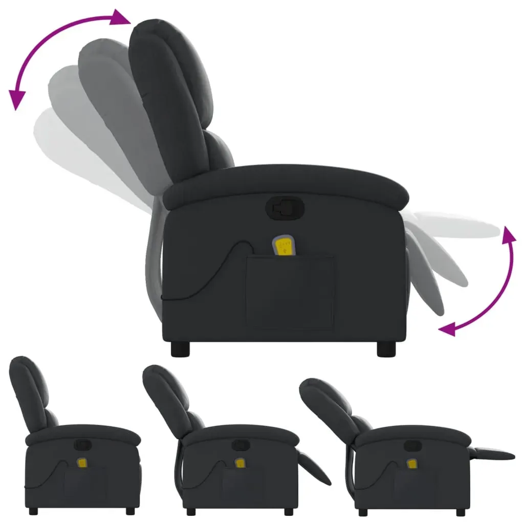 Massage Recliner Chair Black Real Leather Price