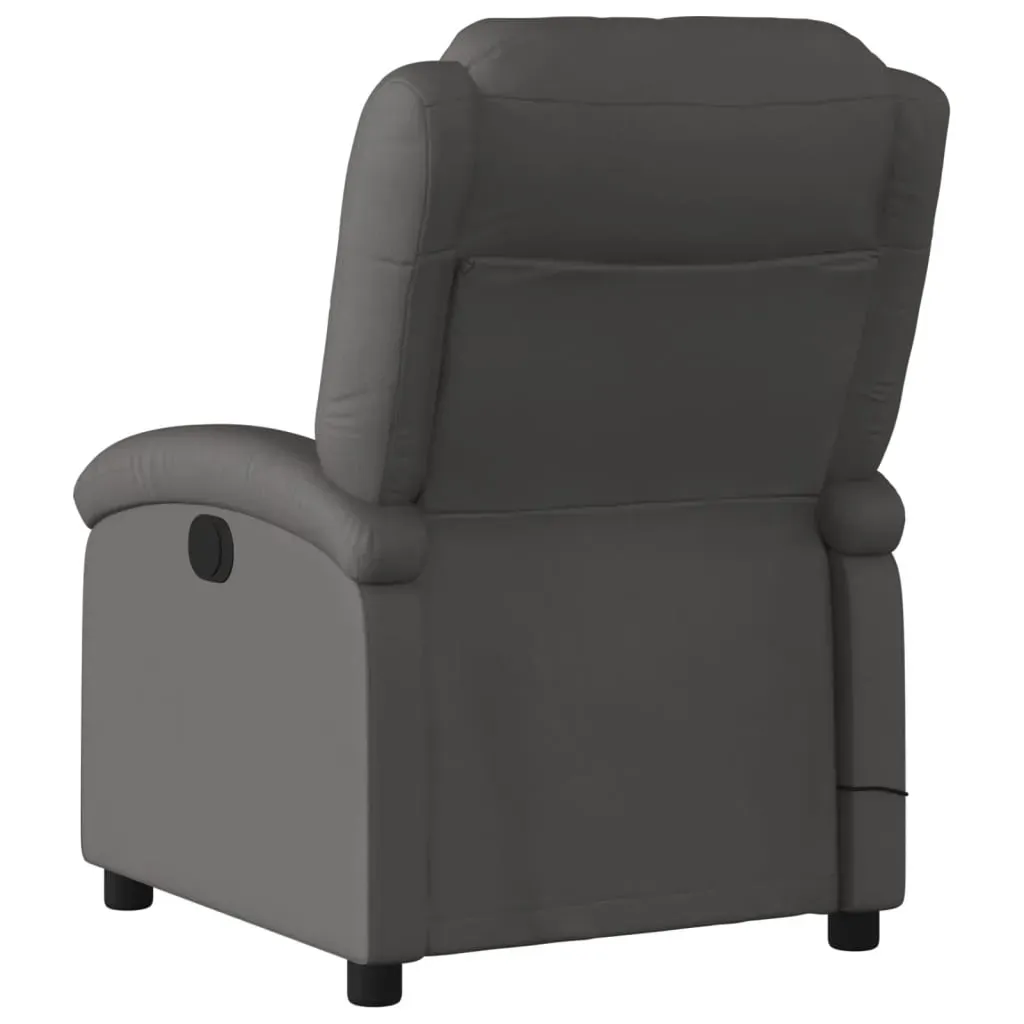 Electric Massage Recliner Chair Grey Real Leather Price