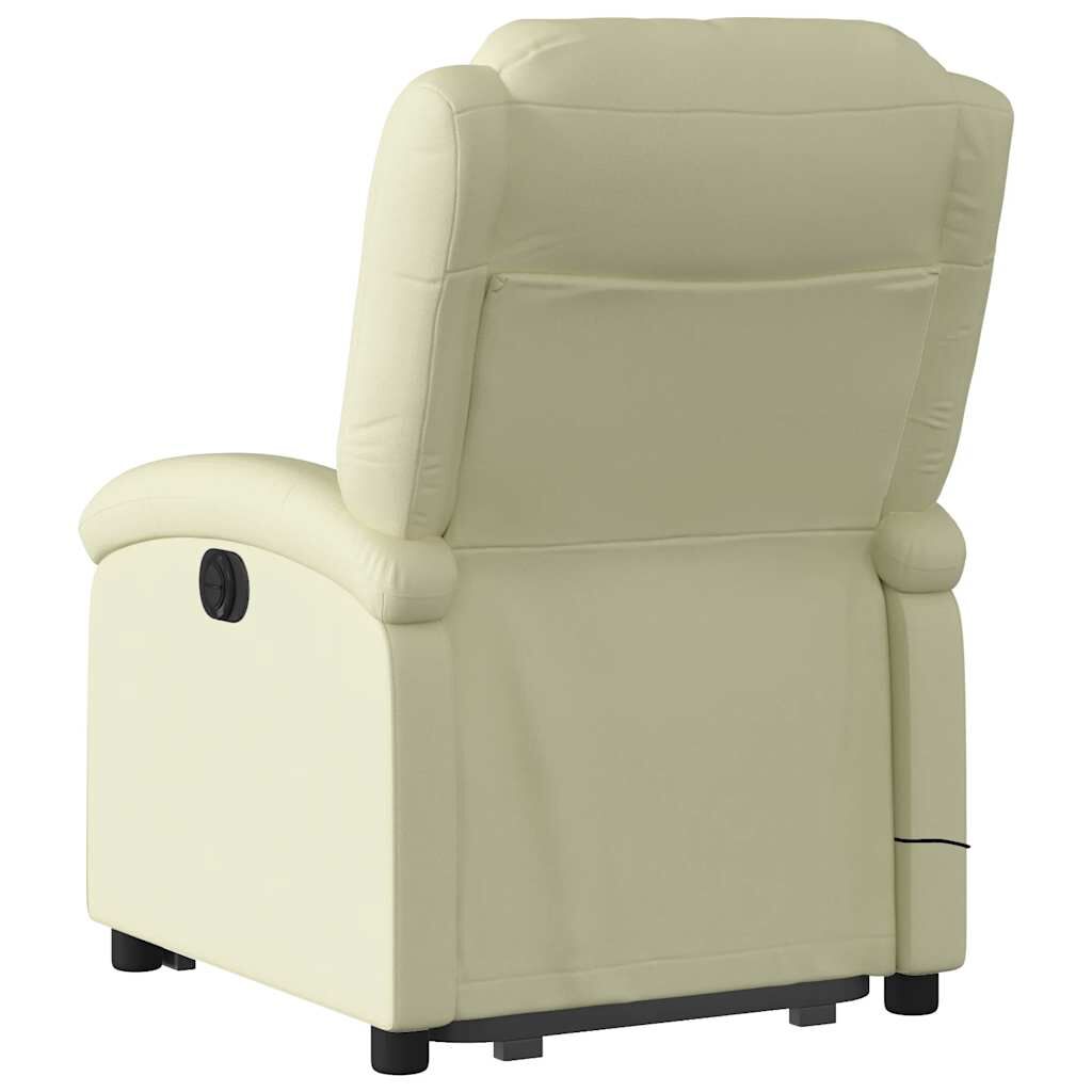 Stand up Massage Recliner Chair Cream Real Leather Price