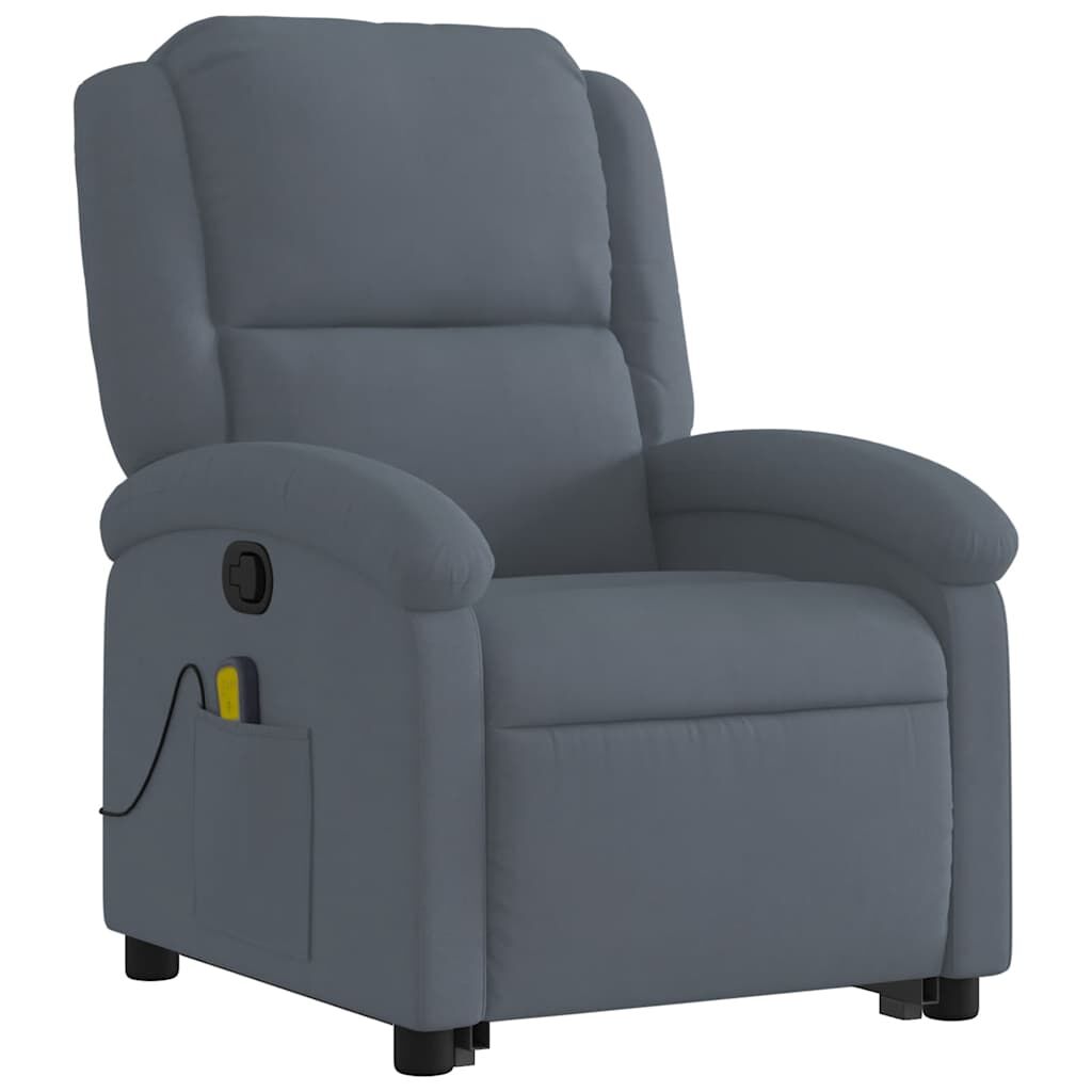 Stand up Massage Recliner Chair Dark Grey Velvet Price