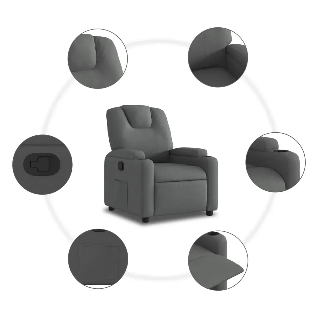 Recliner Chair Dark Grey Fabric Price