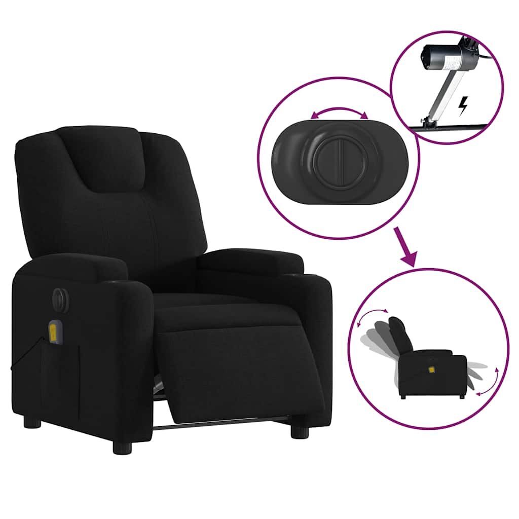 Electric Massage Recliner Chair Black Fabric Price