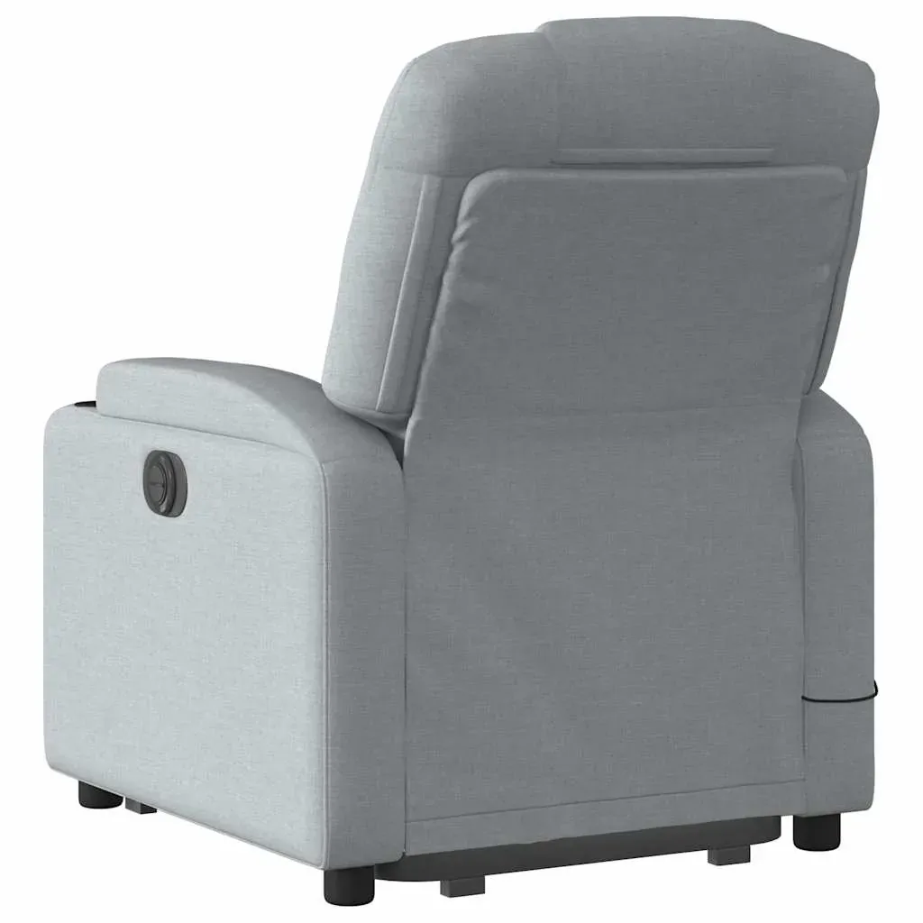 Electric Stand up Massage Recliner Chair Light Grey Fabric Price