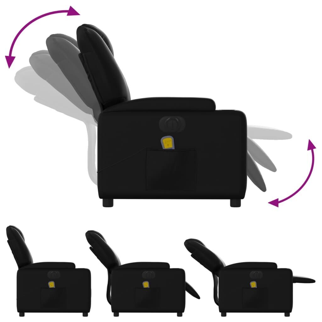Electric Massage Recliner Chair Black Faux Leather Price