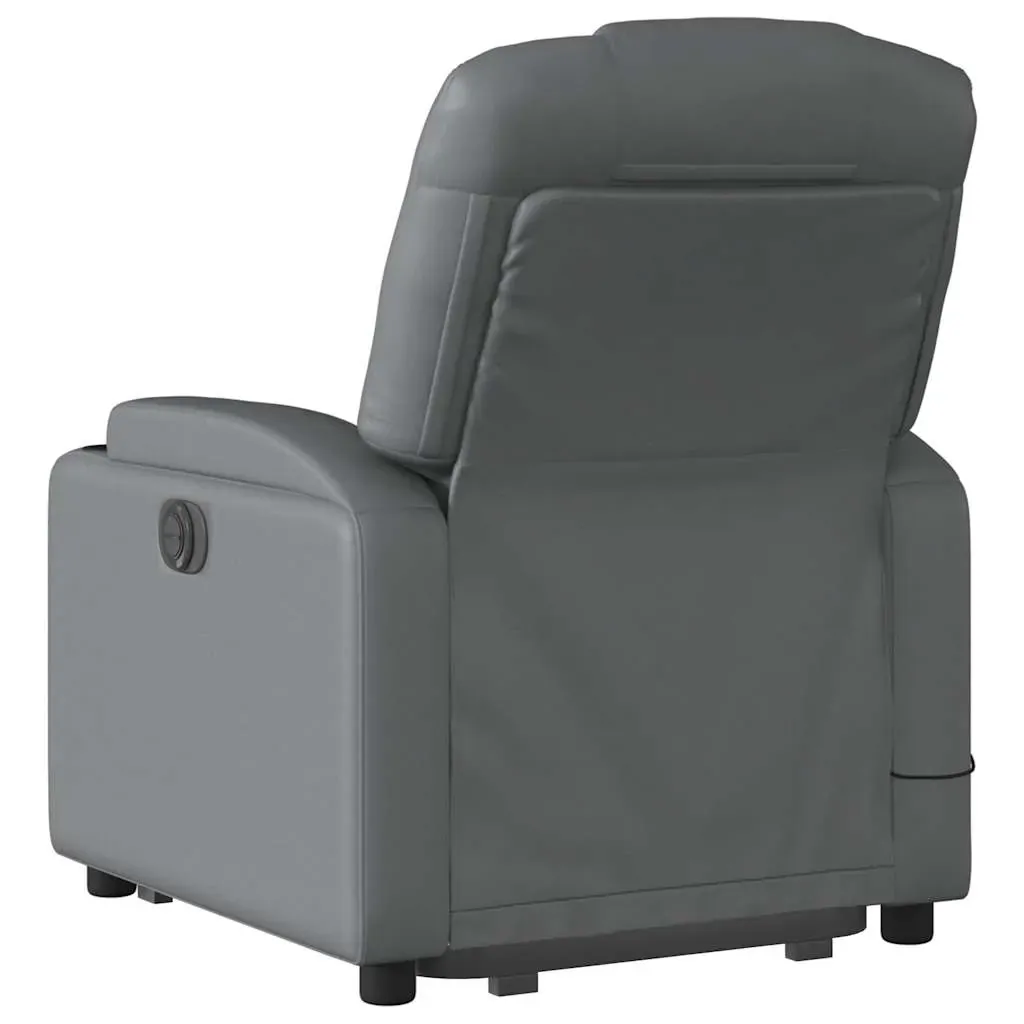 Electric Stand up Massage Recliner Chair Grey Faux Leather Price