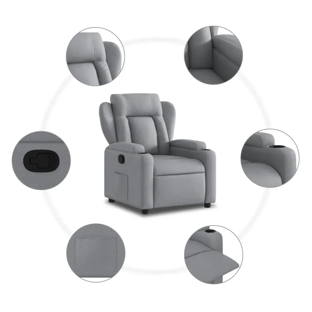 Recliner Chair Light Grey Fabric Price