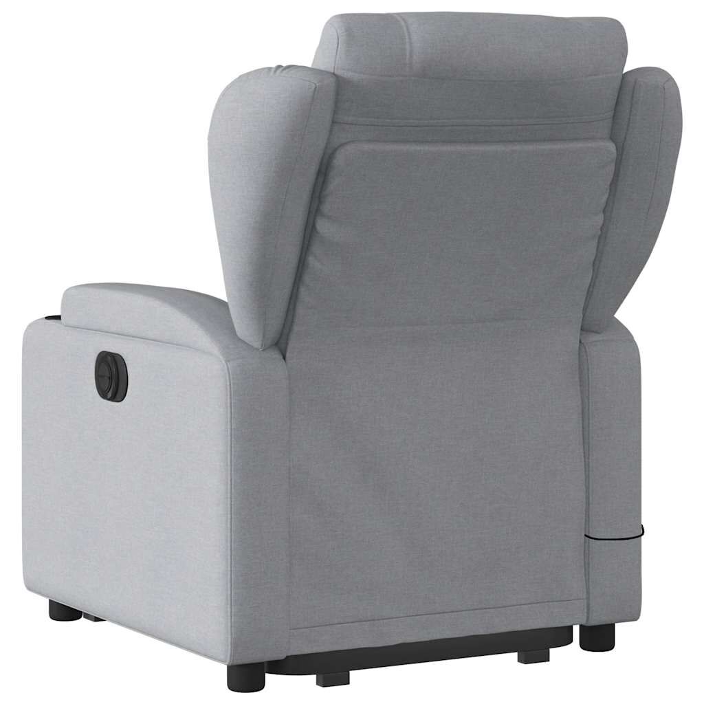 Stand up Massage Recliner Chair Light Grey Fabric Price