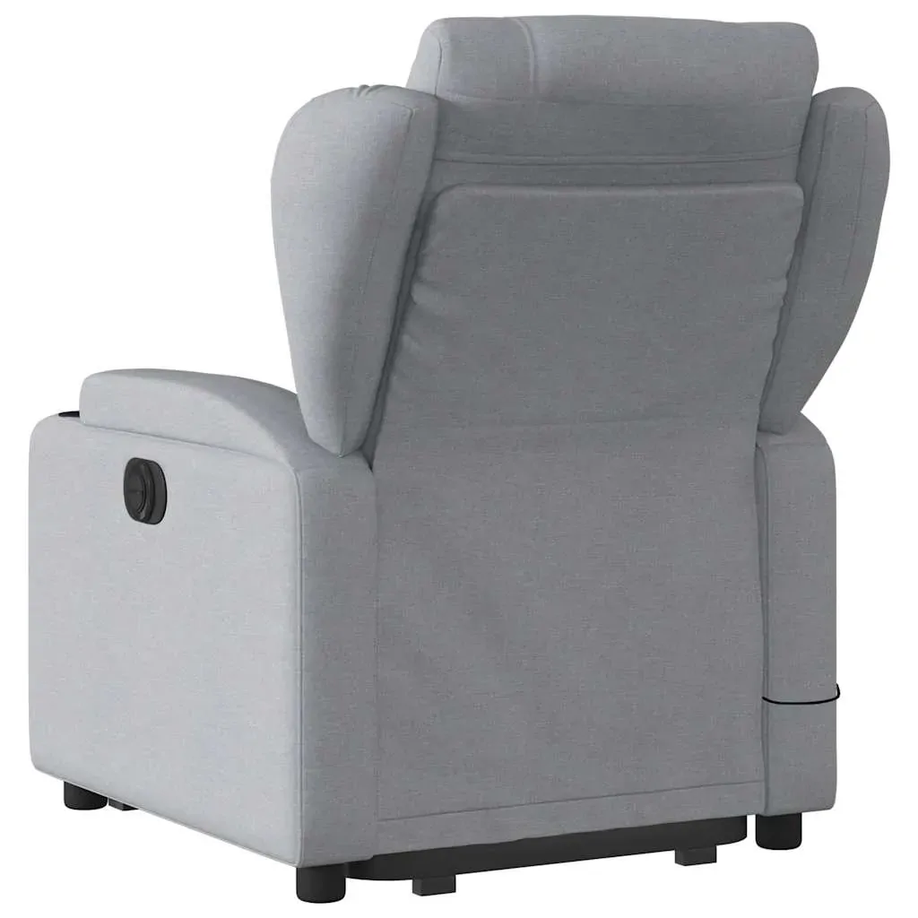 Electric Stand up Massage Recliner Chair Light Grey Fabric Price