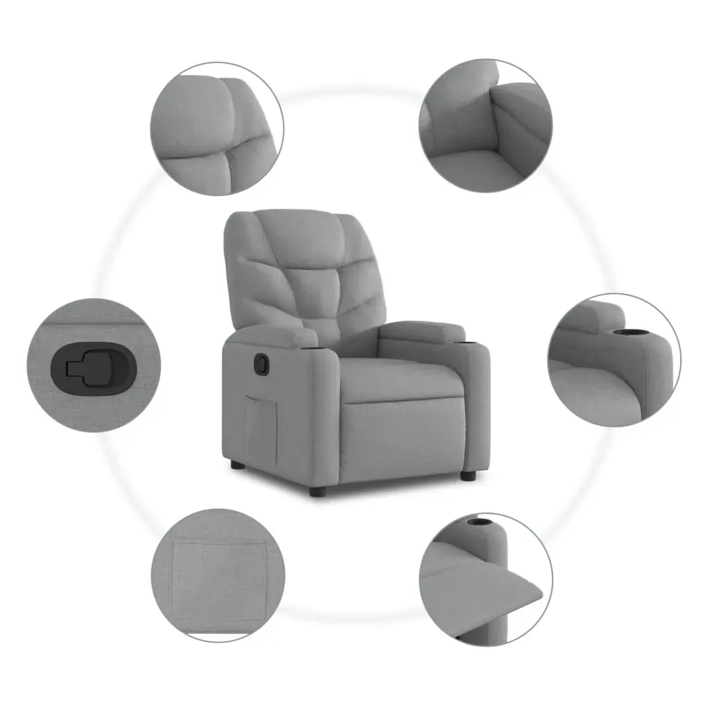 Recliner Chair Light Grey Fabric Price