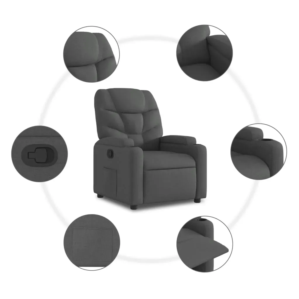 Recliner Chair Dark Grey Fabric Price