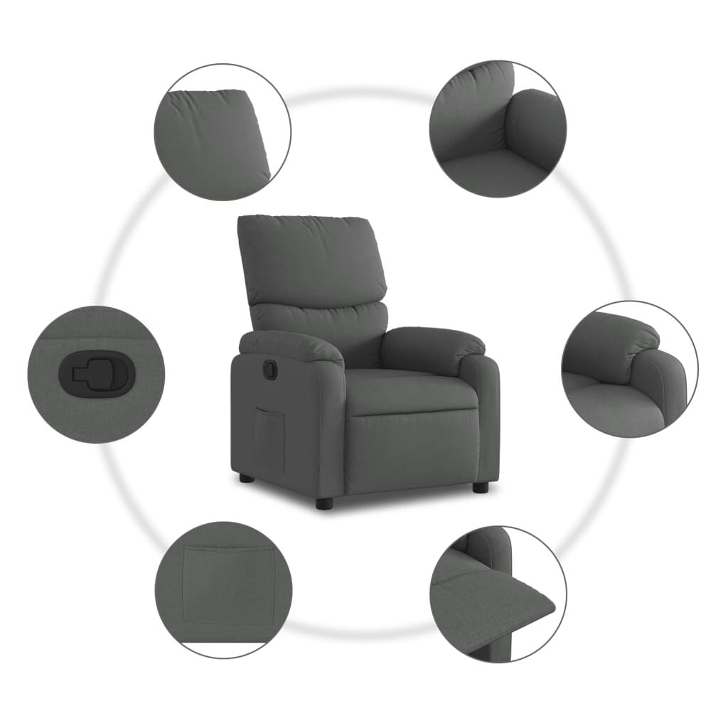 Recliner Chair Dark Grey Fabric Price