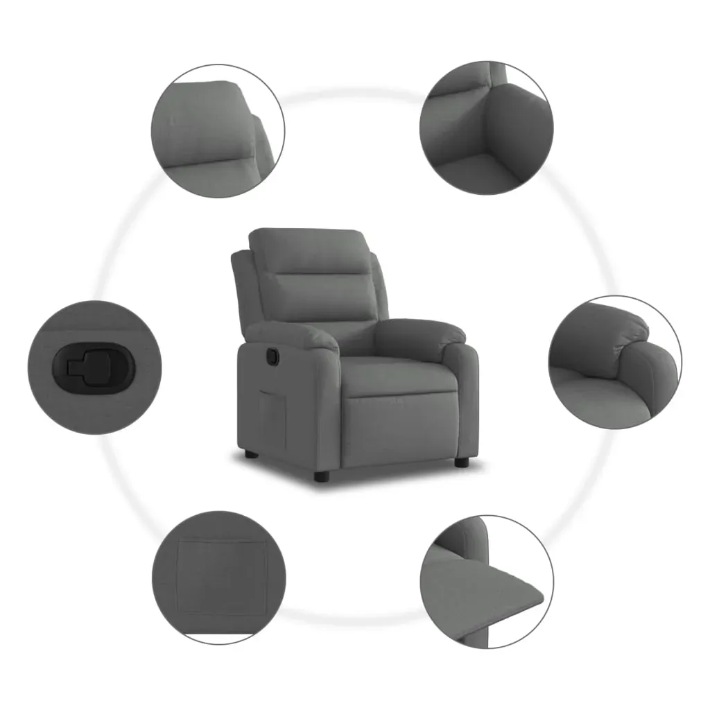 Recliner Chair Dark Grey Fabric Price