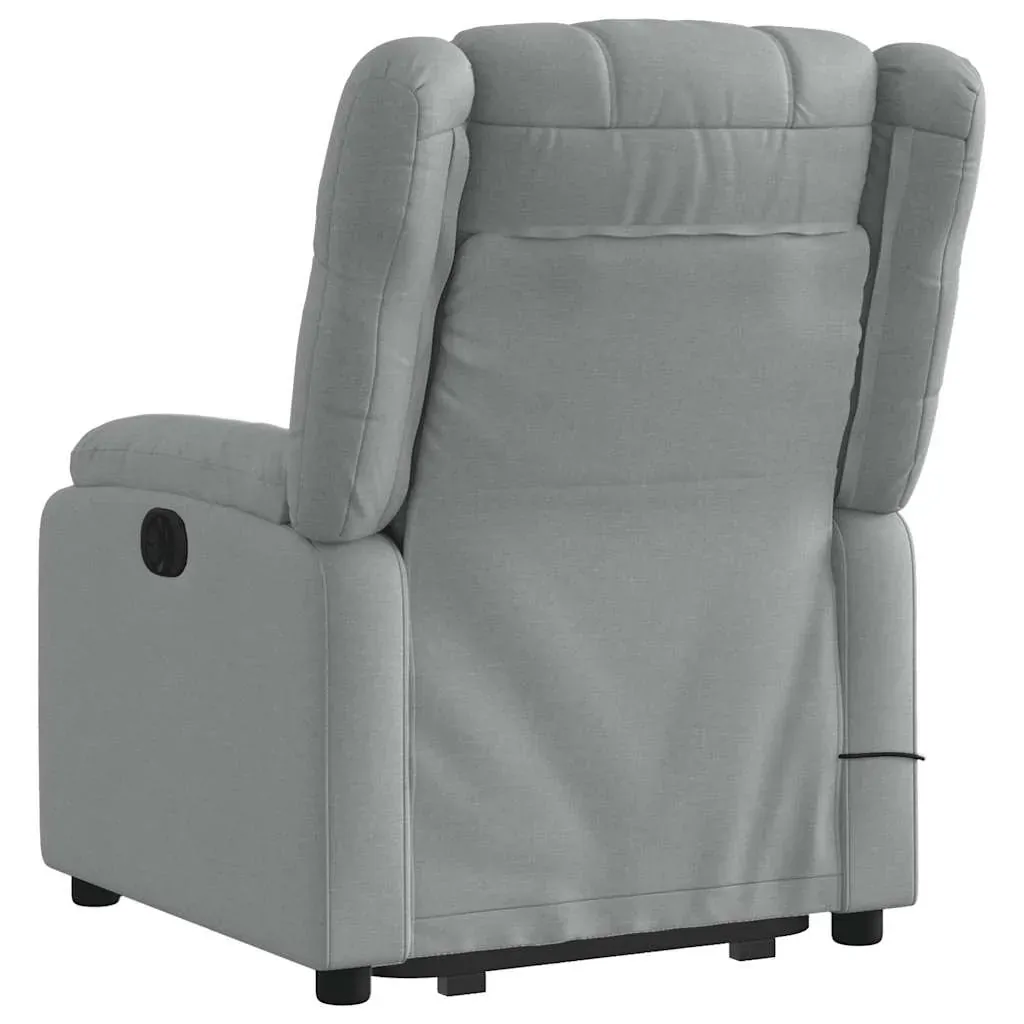 Electric Stand up Massage Recliner Chair Light Grey Fabric Price