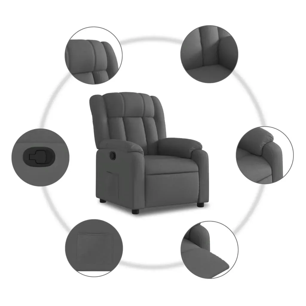 Recliner Chair Dark Grey Fabric Price