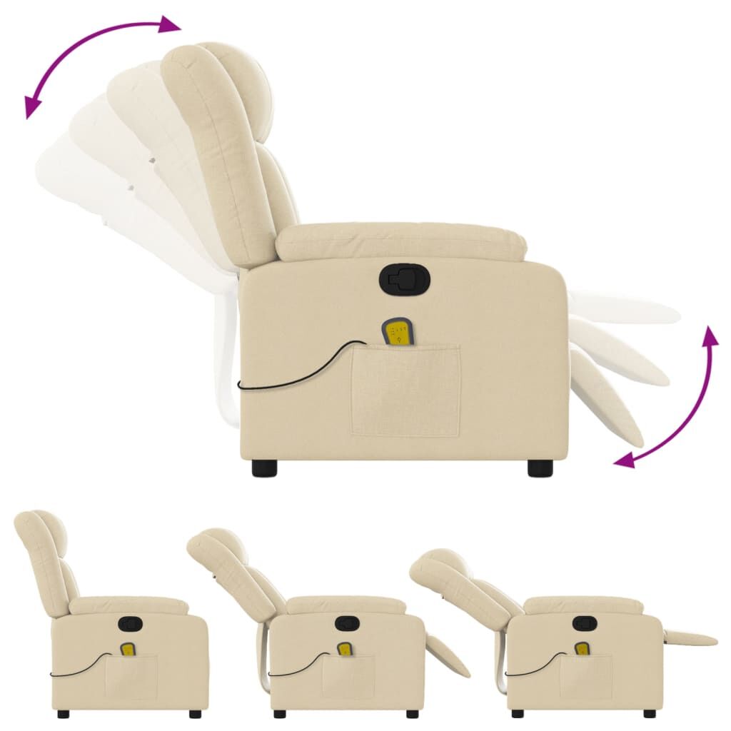 Massage Recliner Chair Cream Fabric Price
