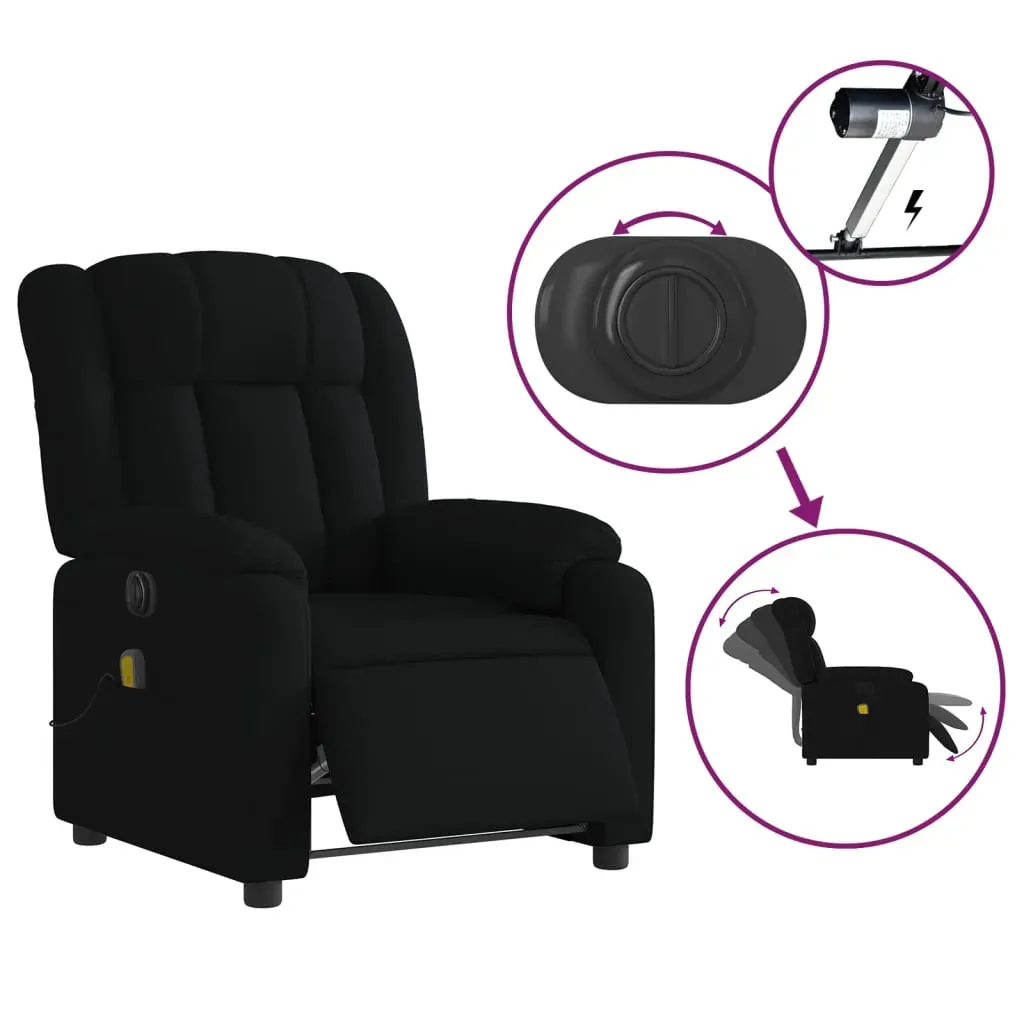 Electric Massage Recliner Chair Black Fabric Price