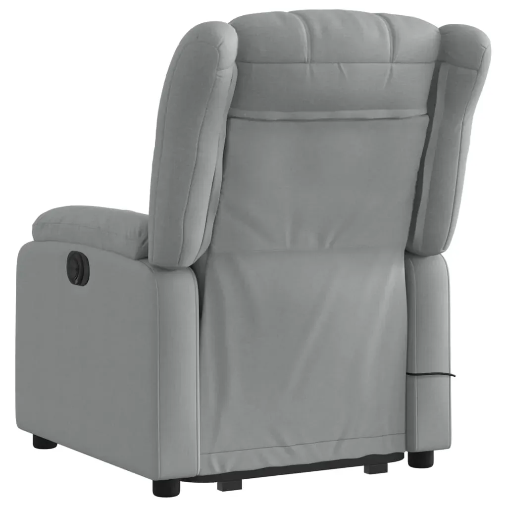 Electric Stand up Massage Recliner Chair Light Grey Fabric Price