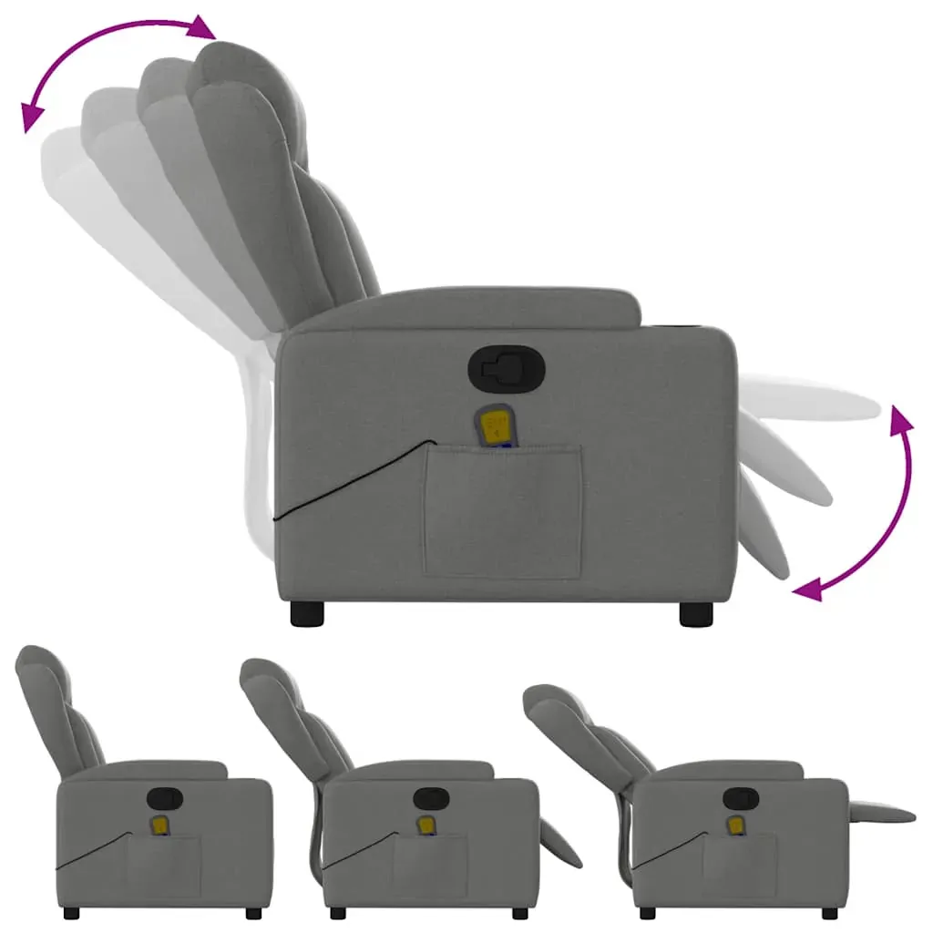 Massage Recliner Chair Dark Grey Fabric Price
