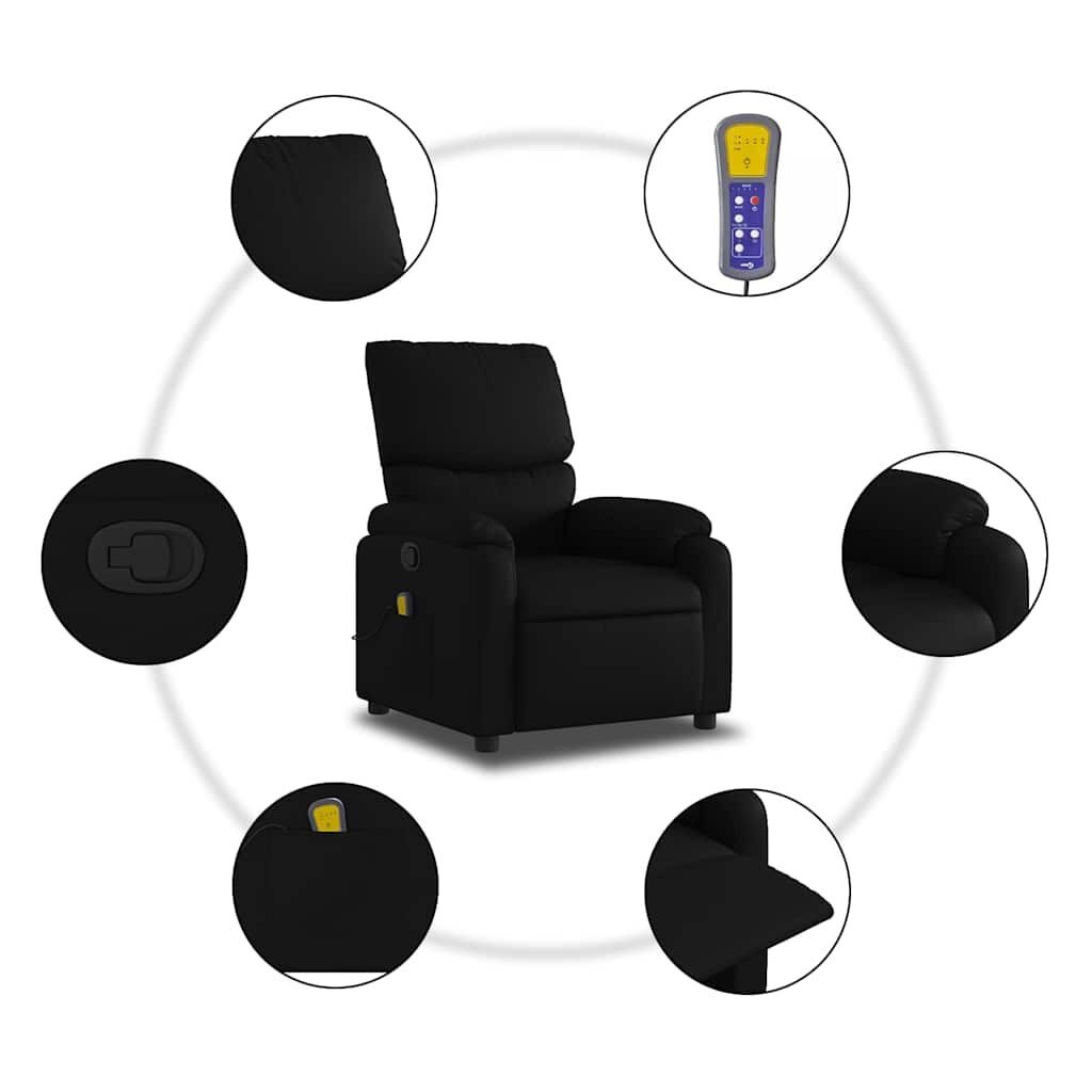 Massage Recliner Chair Black Faux Leather Price