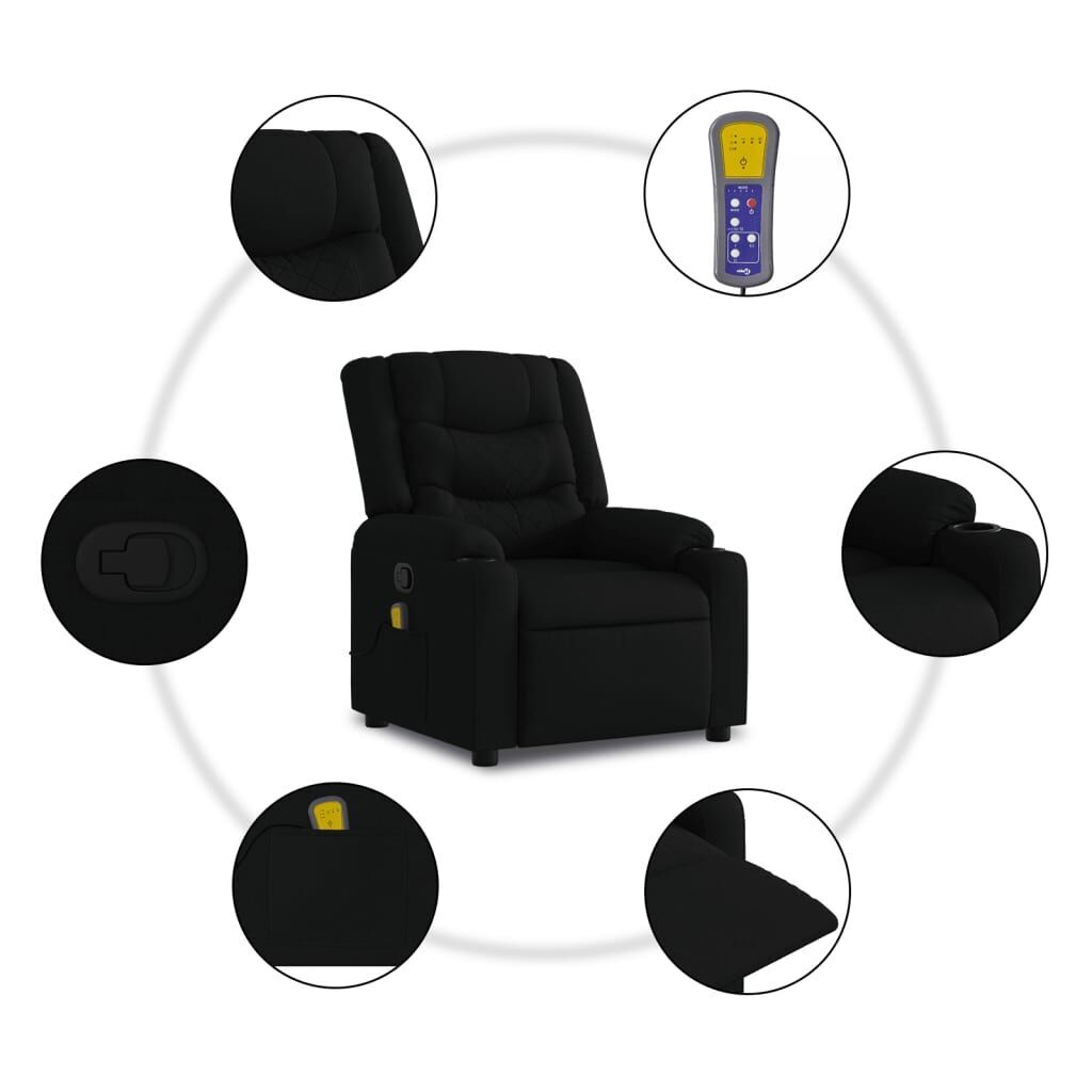 Massage Recliner Chair Black Fabric Price