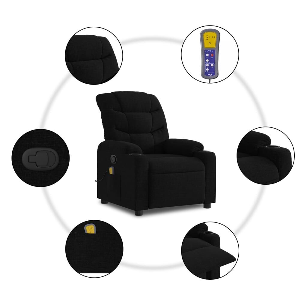 Massage Recliner Chair Black Fabric Price