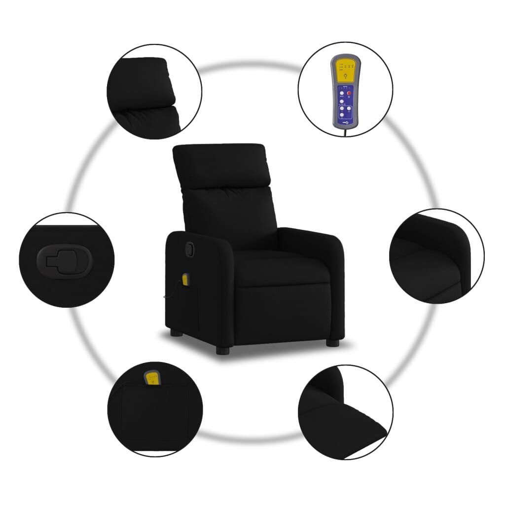 Massage Recliner Chair Black Fabric Price