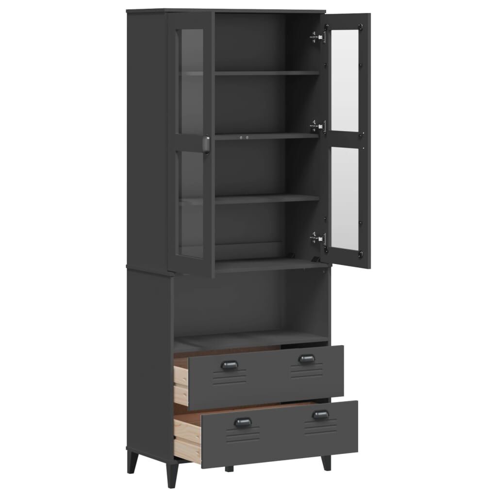 Highboard VIKEN Anthracite Grey 80x40x200 cm Solid Wood Pine Price
