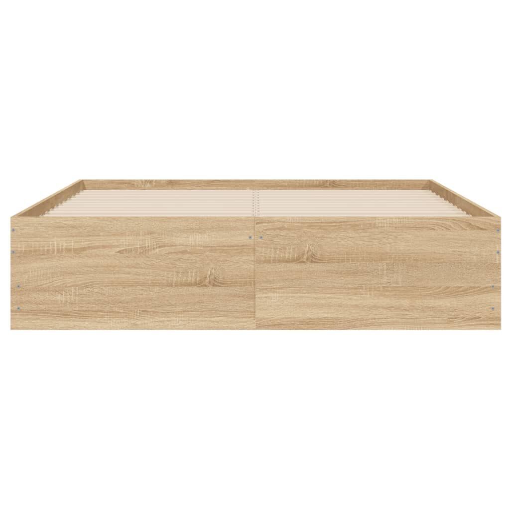 Bed Frame with Drawers without Mattress Sonoma Oak 135x190 cm Price