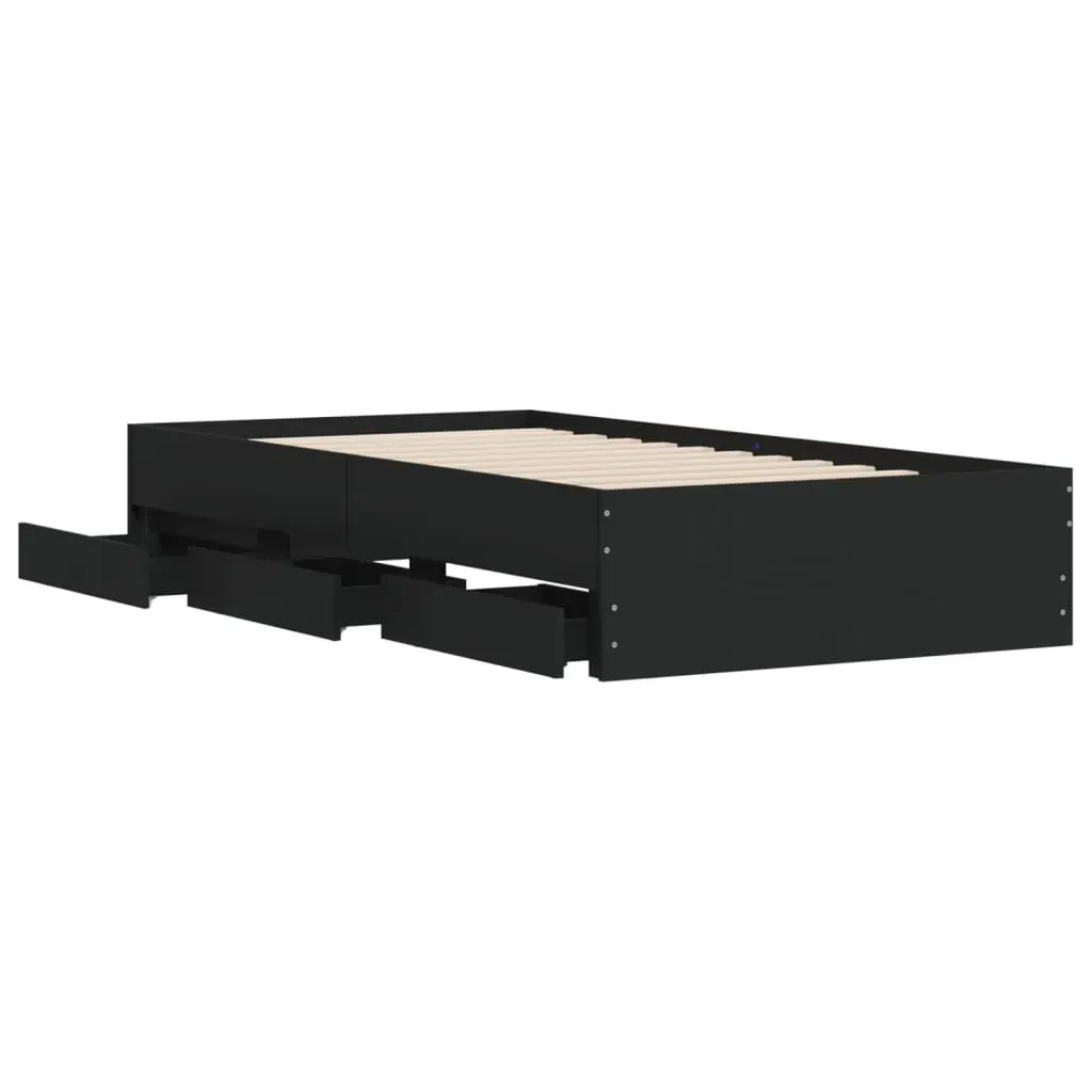 Bed Frame with Drawers without Mattress Black 90x190 cm Price
