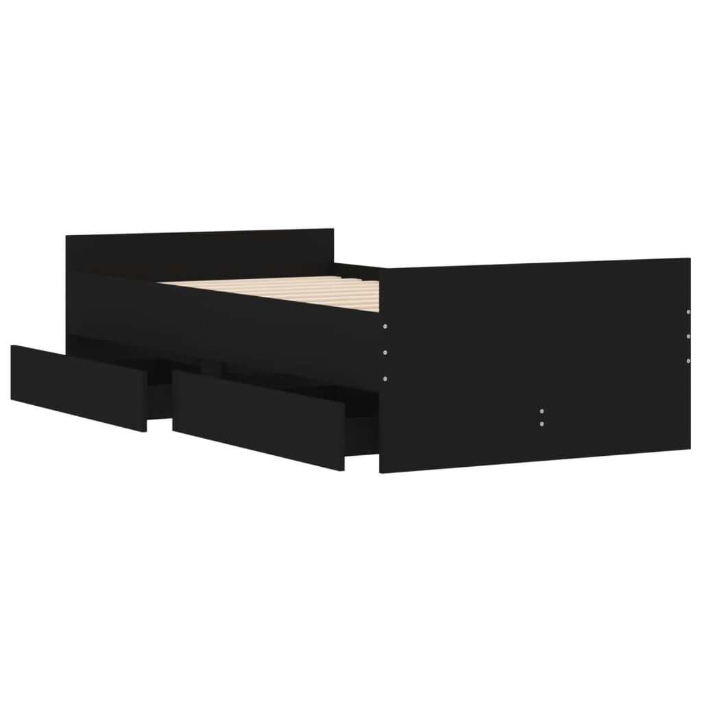 Bed Frame with Drawers without Mattress Black 90x190 cm Price