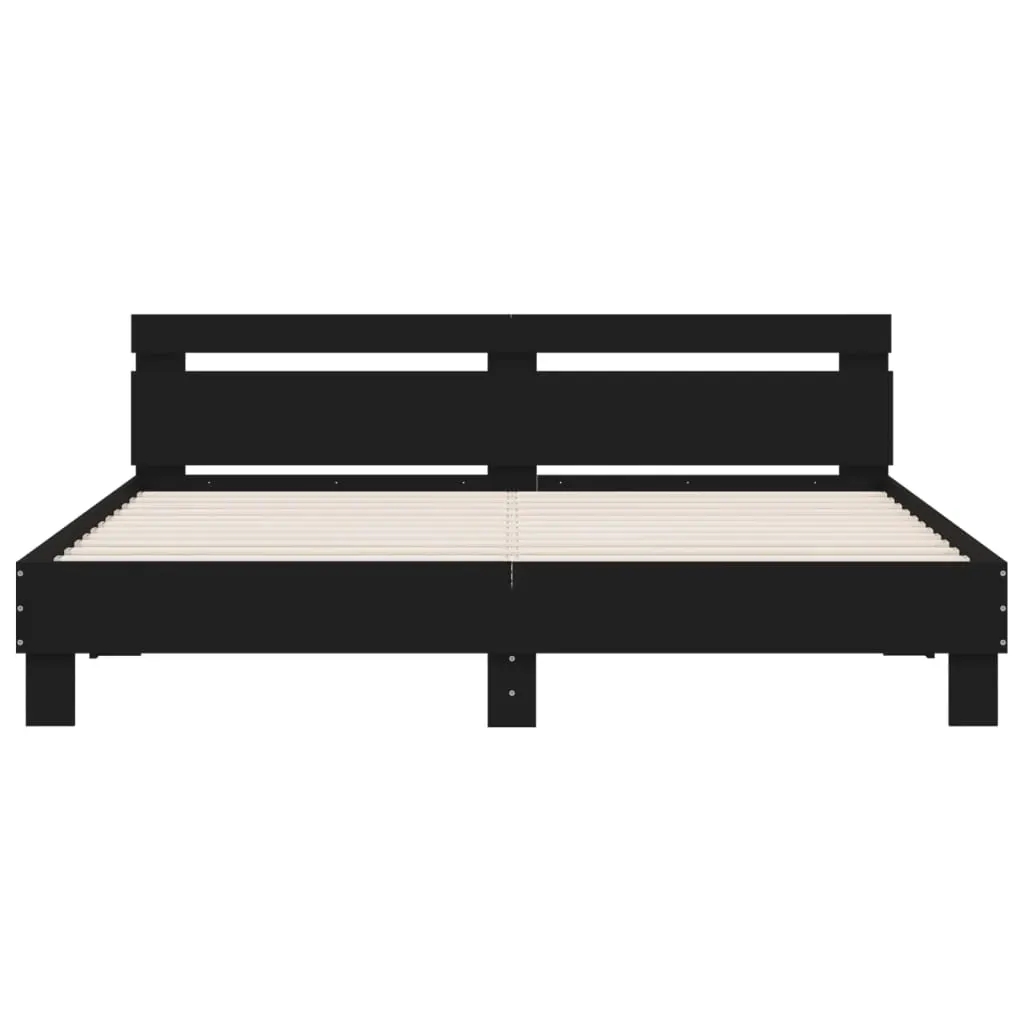 Bed Frame without Mattress Black 183x203 cm King Price