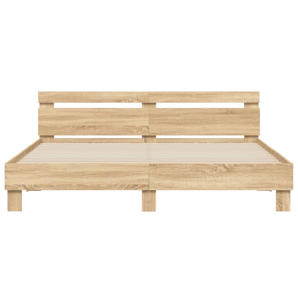 Bed Frame without Mattress Sonoma Oak 183x203 cm King Price