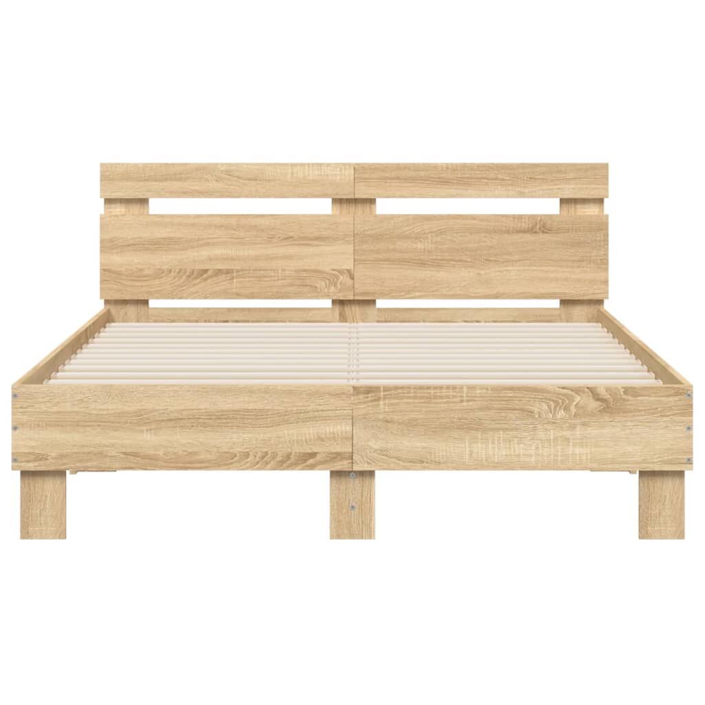 Bed Frame without Mattress Sonoma Oak 135x190 cm Price