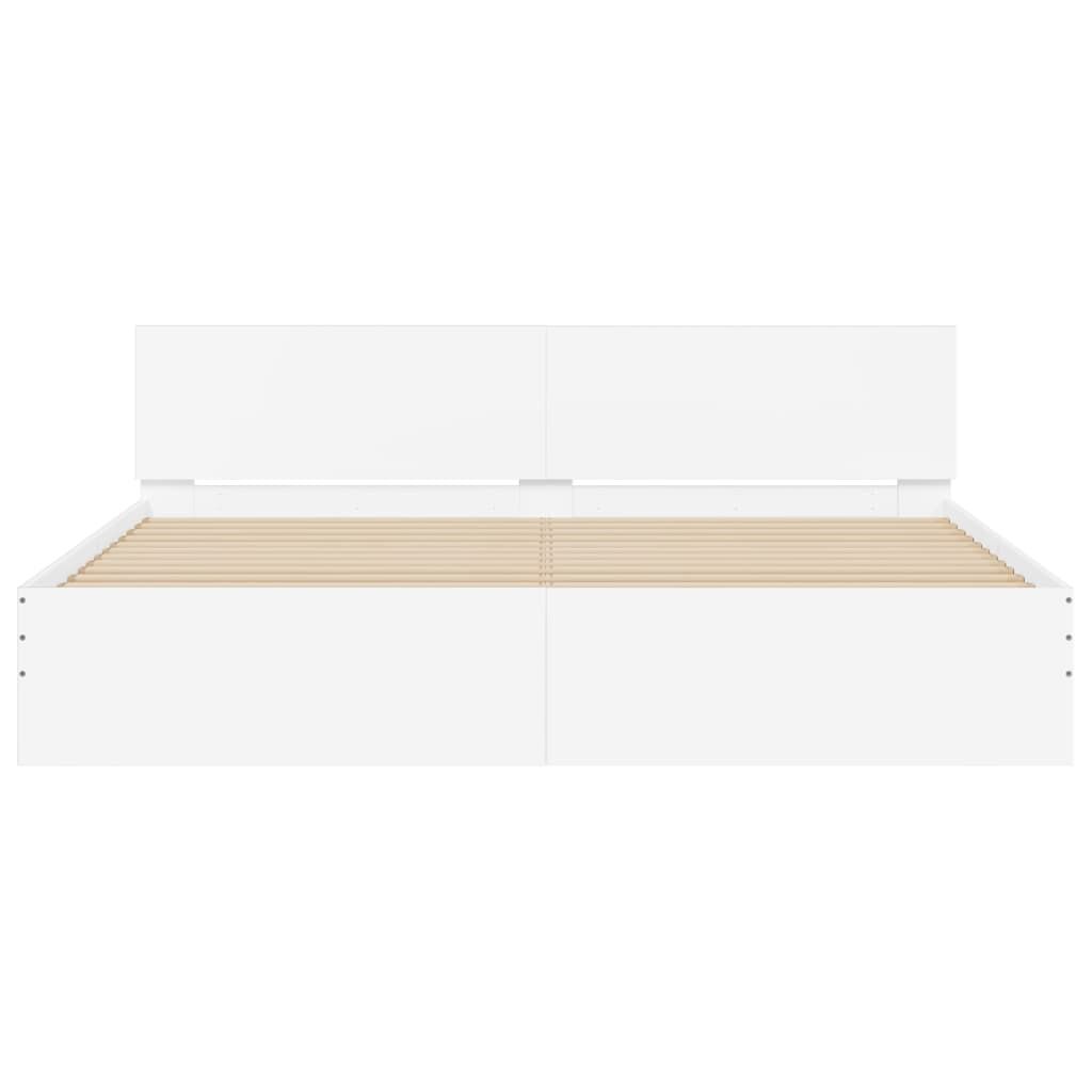 Bed Frame without Mattress White 183x203 cm King Price
