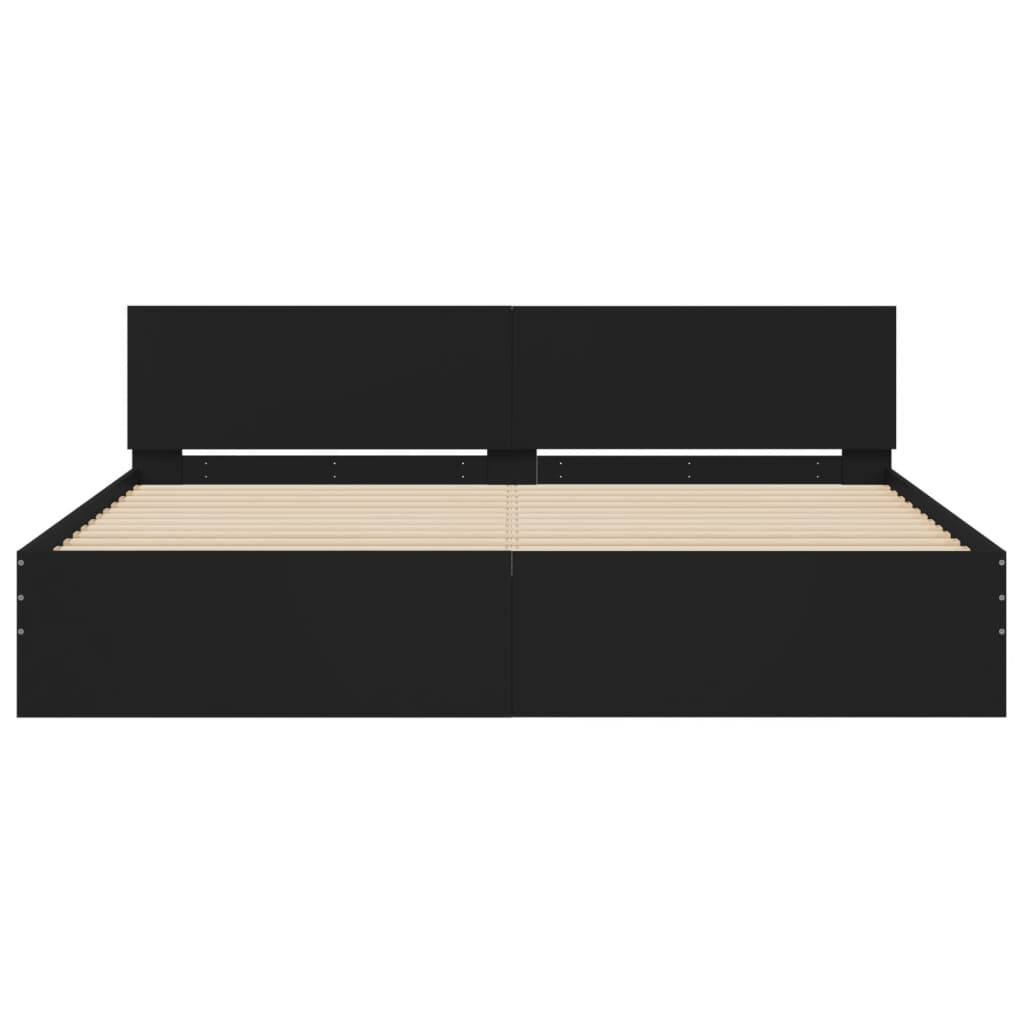 Bed Frame without Mattress Black 183x203 cm King Price