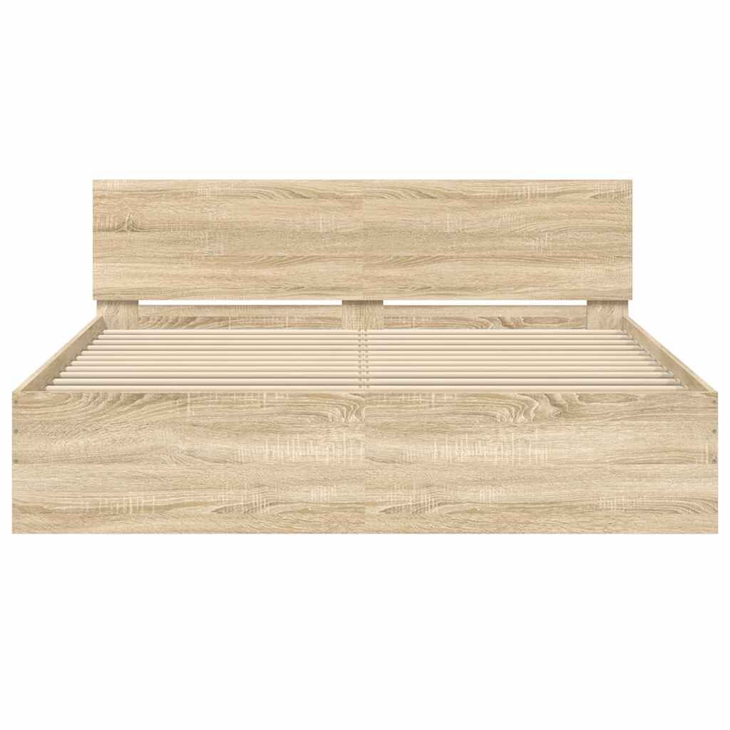 Bed Frame without Mattress Sonoma Oak 150x200 cm Price