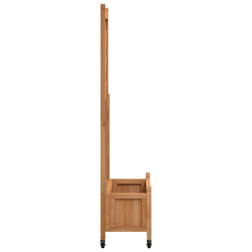 Planter with Trellis and Wheels Brown Solid Wood Fir Price