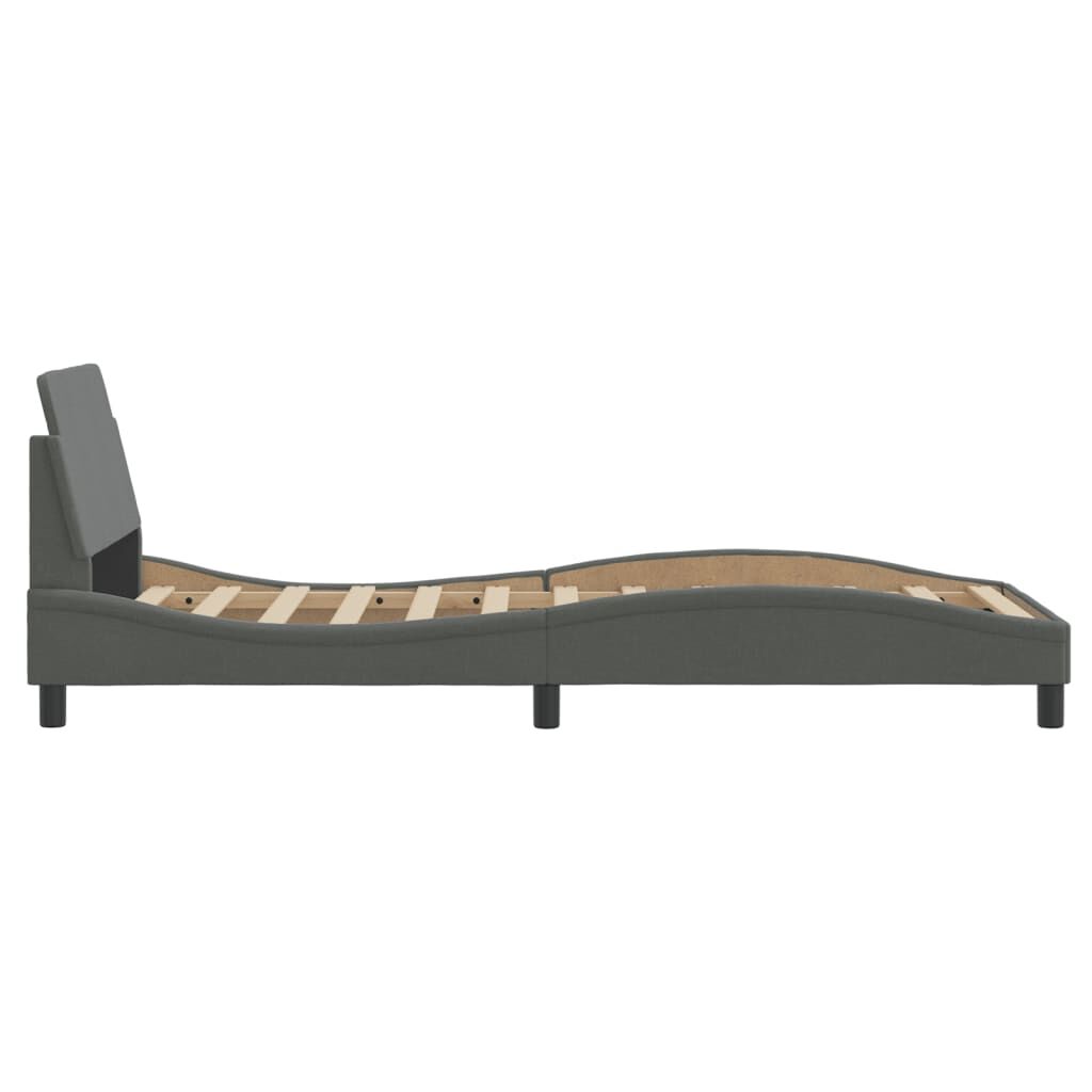 Bed Frame without Mattress Dark Grey 90x190 cm Fabric Price