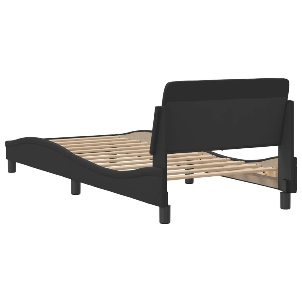 Bed Frame without Mattress Black 90x190 cm Faux Leather Price