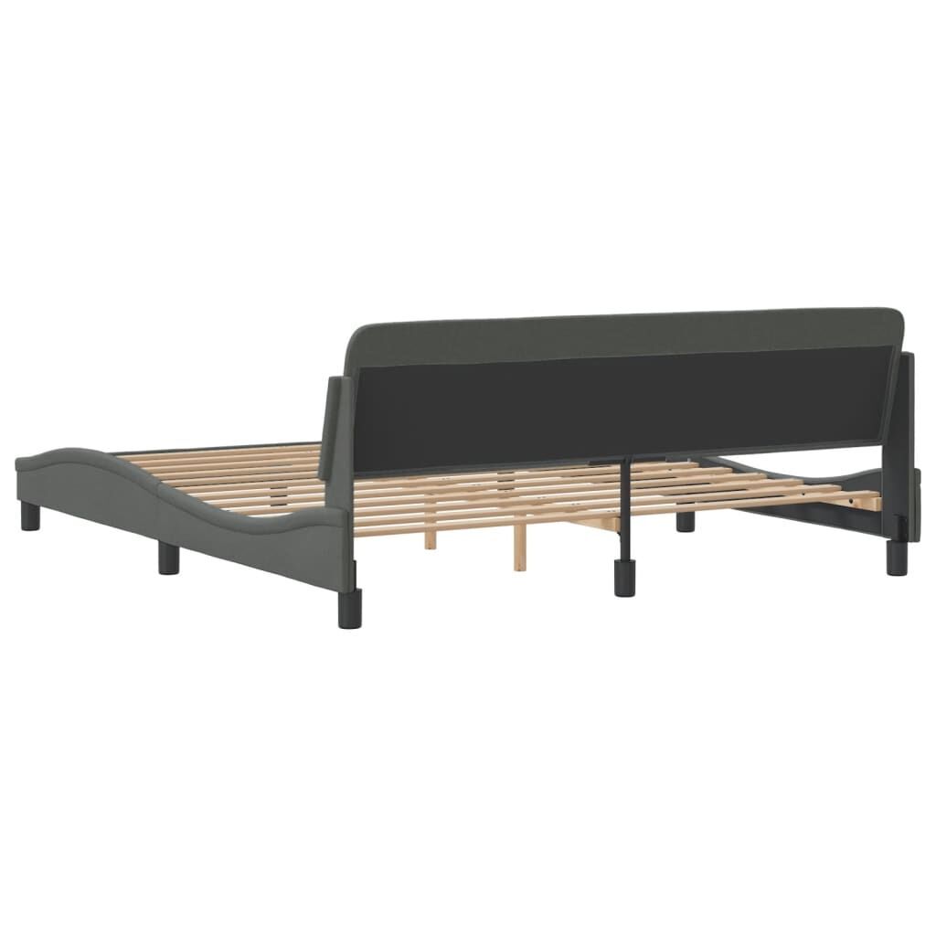 Bed Frame without Mattress Dark Grey 183x203 cm King Fabric Price