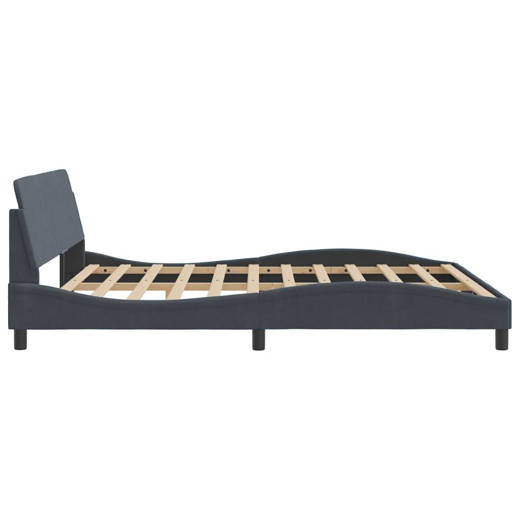 Bed Frame without Mattress Dark Grey 183x203 cm King Velvet Price