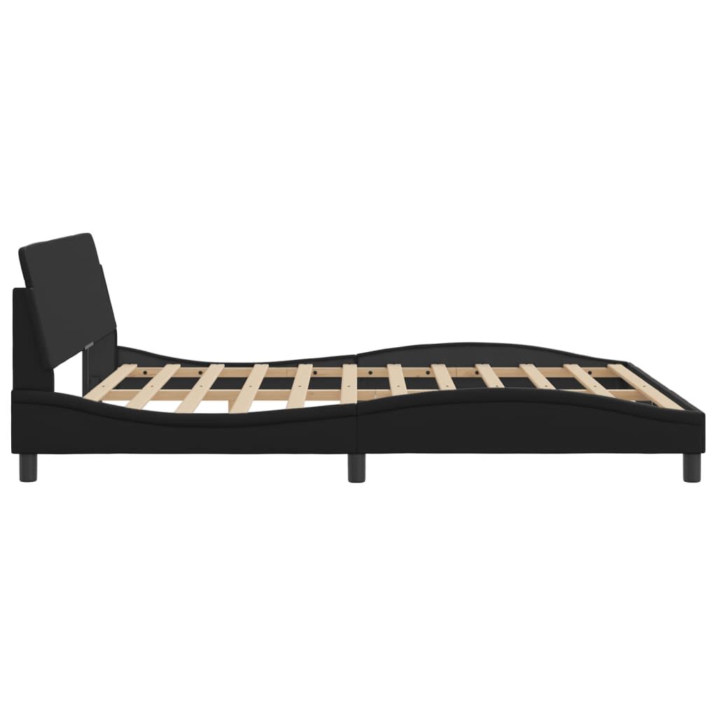 Bed Frame without Mattress Black 183x203 cm King Faux Leather Price