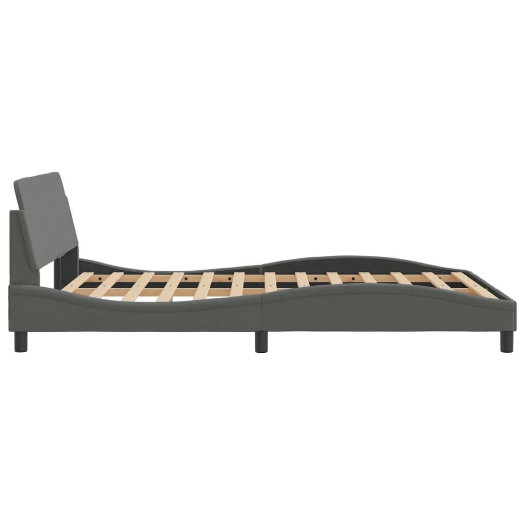 Bed Frame without Mattress Dark Grey 137x187 cm Double Fabric Price