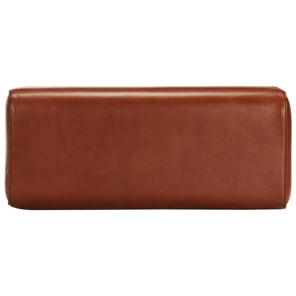 Gym Bok Bench 58 cm Brown Real Leather and Solid Mango Wood Price