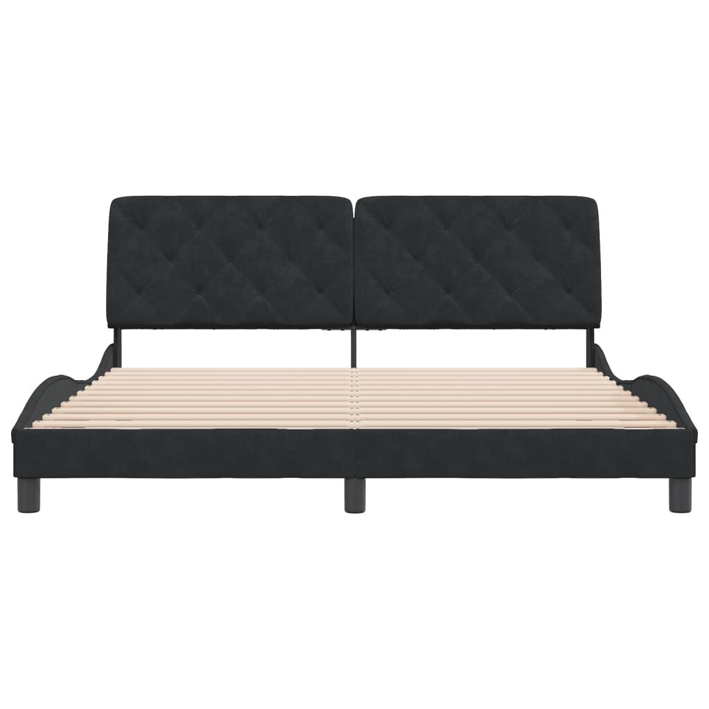 Bed Frame without Mattress Black 183x203 cm King Velvet Price