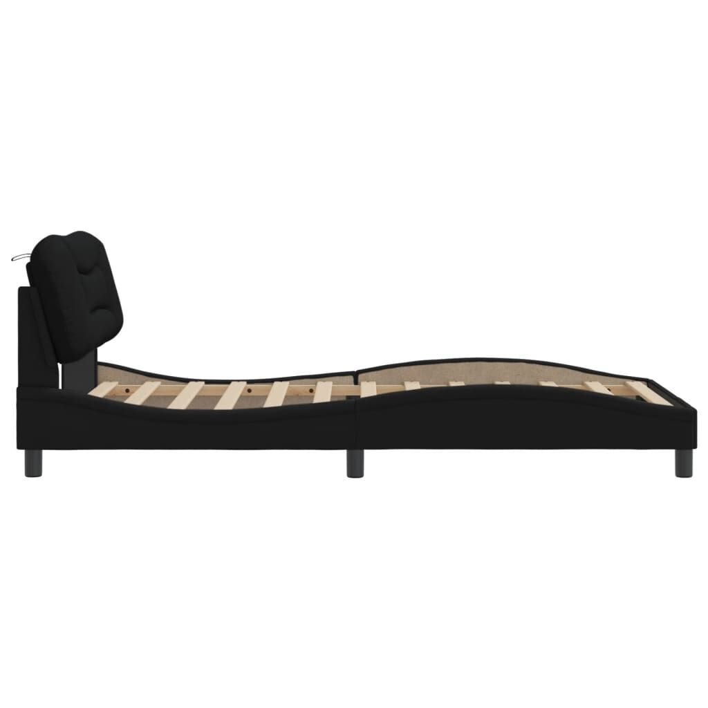 Bed Frame without Mattress Black 107x203 cm King Single Fabric Price