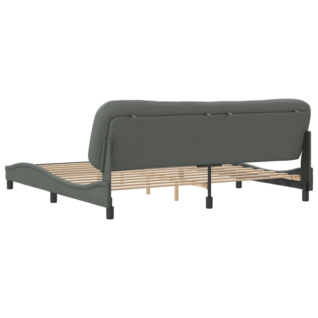Bed Frame without Mattress Dark Grey 183x203 cm King Fabric Price