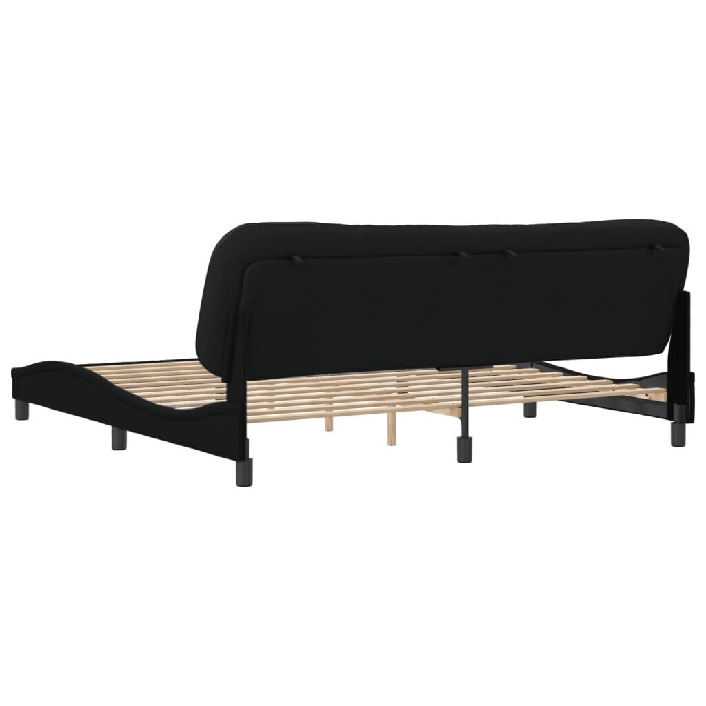 Bed Frame without Mattress Black 183x203 cm King Fabric Price