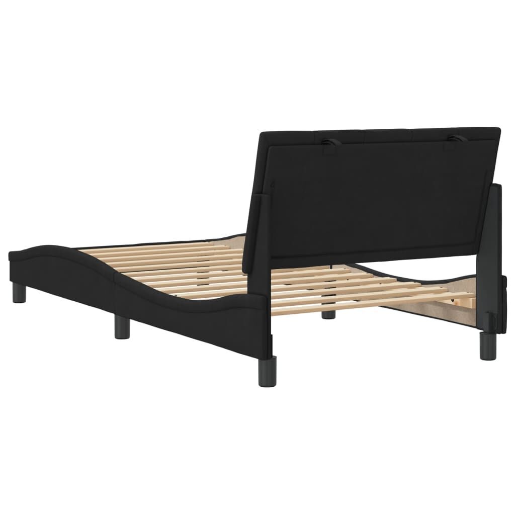 Bed Frame without Mattress Black 107x203 cm King Single Velvet Price